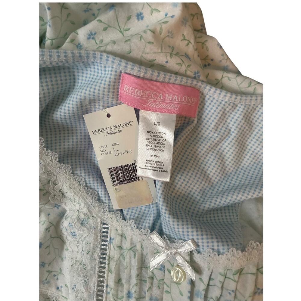 Rebecca Malone Intimates full length cap sleeve nightgown NWT size Large - Picture 9 of 9